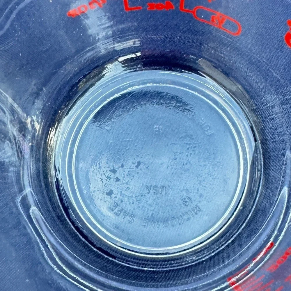 Anchor Hocking Vintage 2‎ Cup Glass Measuring Cup Red Lettering USA Made 500ml